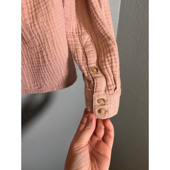 Madewell Lightspun Evert Long Sleeve Henley Top Wisteria Dove Pink Size Small - Picture 9 of 11